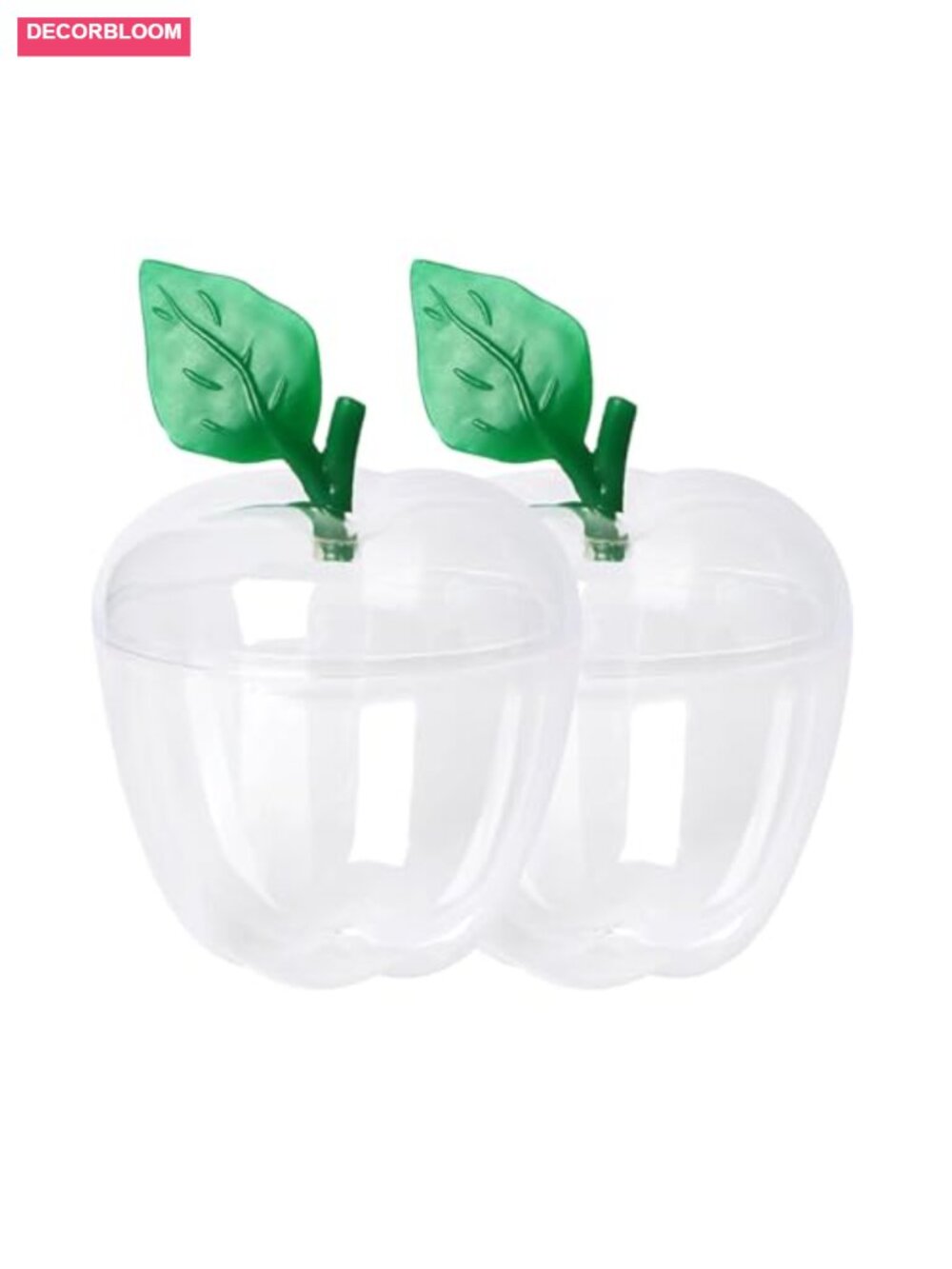 Clear Apple Shaped Containers 2 Pack Candy Dish Cookie Jar Storage Cute Jars